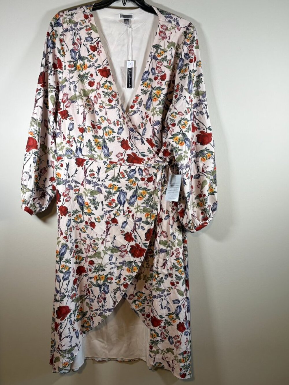 Nordstrom long-sleeve Floral Wrap Dress 22